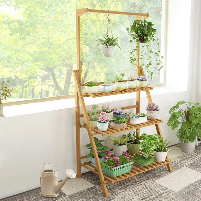 UNHO Wood Weather Resistant Plant Stand & Reviews Wayfair